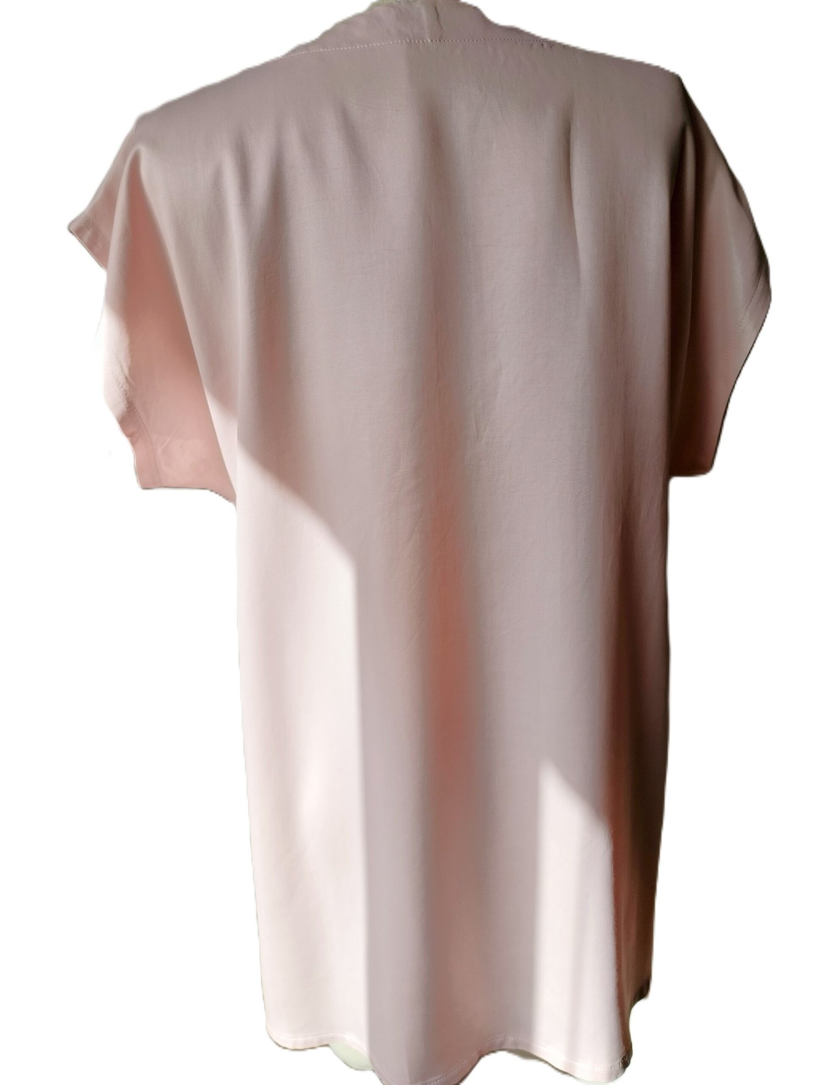 Kısa Kollu Pembe Saten Gömlek - Görsel 2