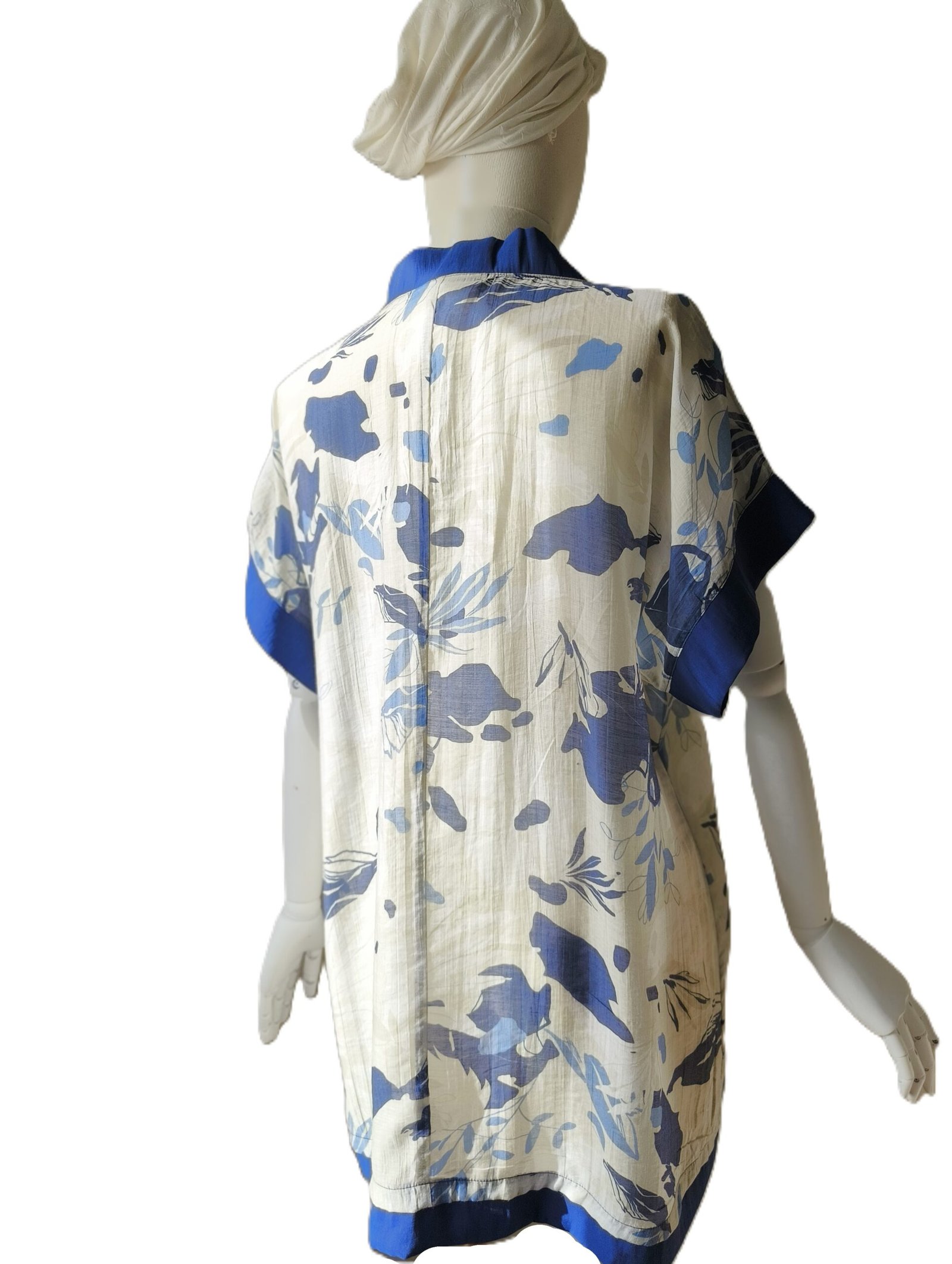 Sulu Boya Desenli Kısa Kollu Yazlık Bluz - Görsel 5