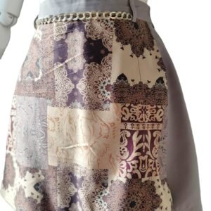 Etnik Desenli Zincir Detaylı Şort Etek