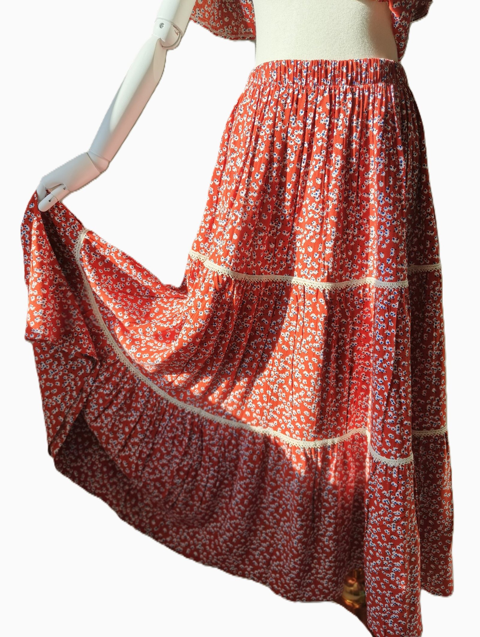 Çiçek Desenli Gipsy Model Etek