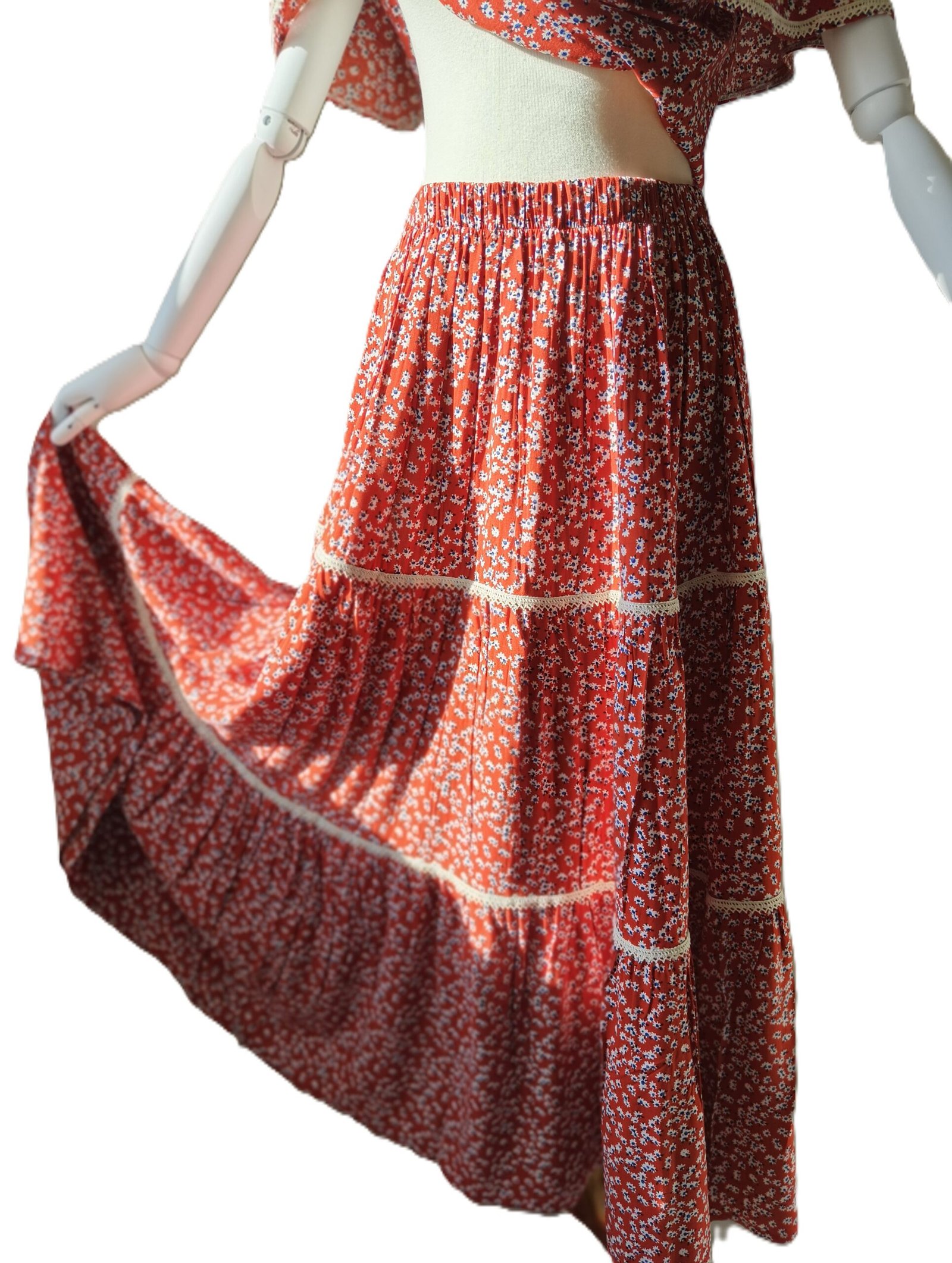 Çiçek Desenli Gipsy Model Etek - Görsel 3