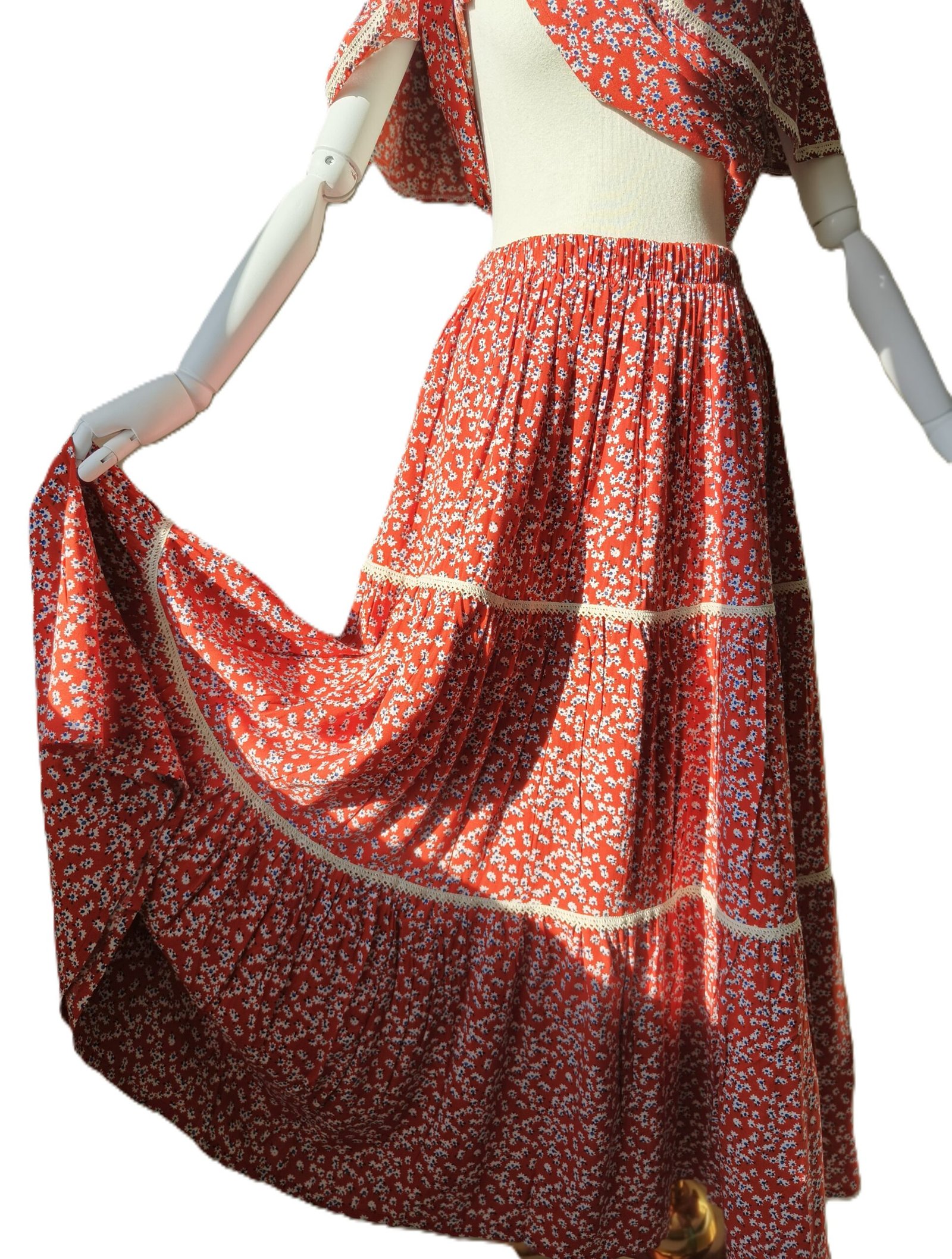 Çiçek Desenli Gipsy Model Etek - Görsel 4