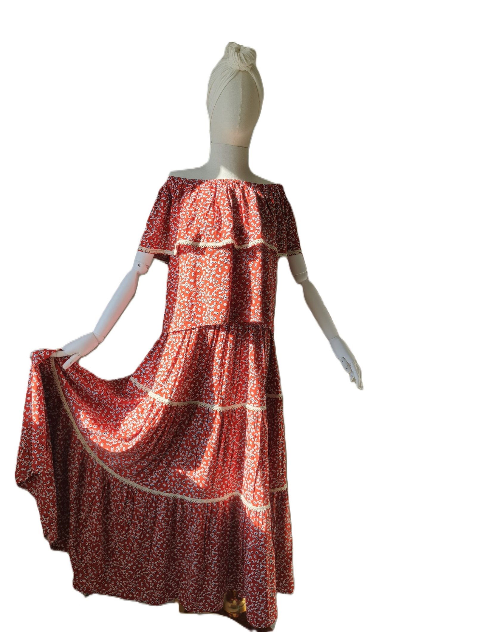 Çiçek Desenli Gipsy Model Etek Bluz İkili Takım - Görsel 4