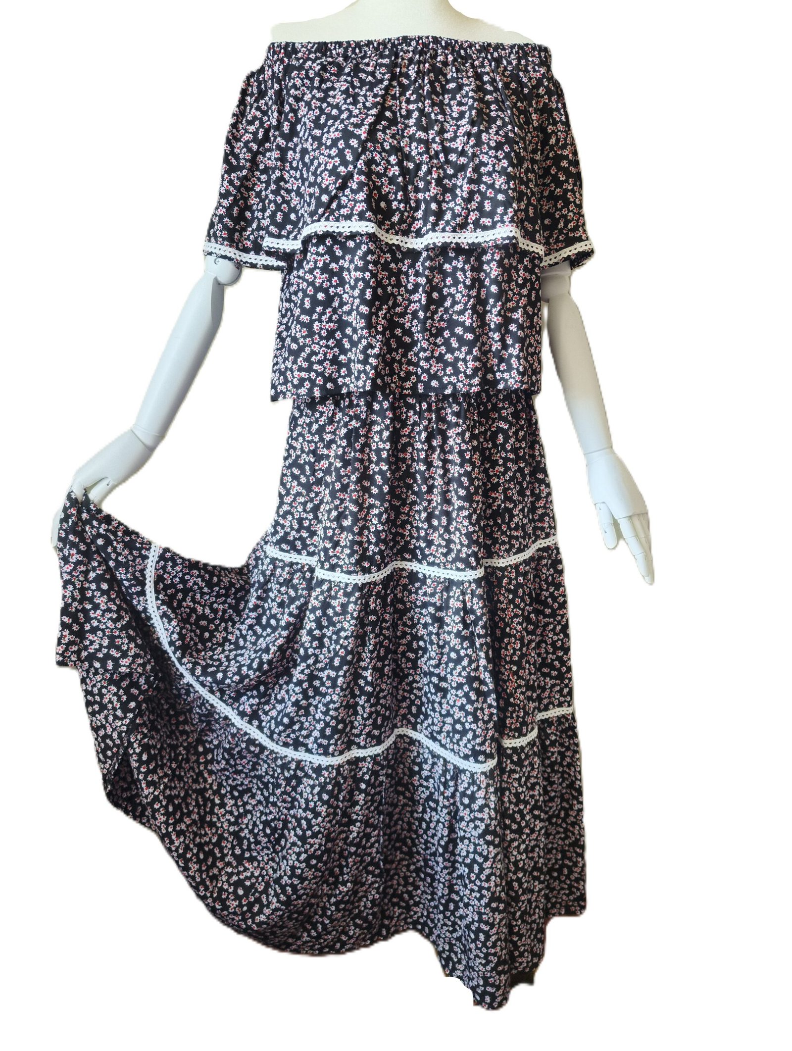 Çiçek Desenli Gipsy Model Etek Bluz İkili Takım - Görsel 14